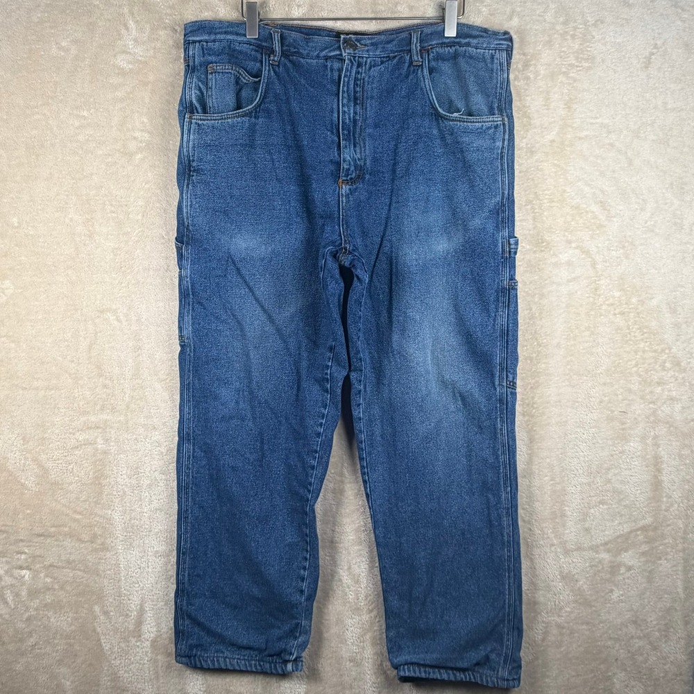 Walls Zero-Zone Mens Flannel Lined Carpenter Jeans‎ Blue Denim Workwear 36 or 38